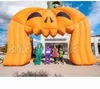 Laranja 8x5m grande arqueado de abóbora inflável Decoração inflável Halloween Welcome Arch Gate para venda