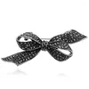 Broches Black Color Rhinestone Bow for Women Large Bowknot Broche Winterstijl Hoogwaardige broches Geschenk