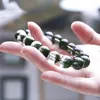 Coppia di cristalli fantasma di Strand Green Crystal Bracciale in perline Meditazione Yoga Meditazione Canno di perline naturali Accessori per gioielli naturali