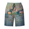 Heren shorts Custom Morning at Antibes Swim Trunks Heren Mens Quick Dry Board Claude Monet Modern Painting Art Bathing Suits Boardshorts