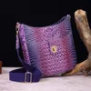 sacca designer spalla sacca portatile portata per panino monete madri borsa multicolore brahmin crocodile pattern