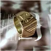 Autres accessoires Valily Male Pyramid Ring Horus Eyes Anubis Pattern Triangle 14k Jaune Gold Anneaux Céométriques Bijoux pour hommes Drop Dhd5l