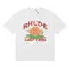 Luksusowy projekt marki Rhuder T -koszule drzewo kokosowe Sunset Drukuj krótki rękaw