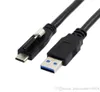 USB 31 typec mannelijke vergrendelingsconnector naar standaard USB30 mannelijke datakabel 12m 4ft met paneelmontageschroef1696206