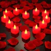 Candles 24pcs Heart Shape LED Flameless Tealight Candles Decorations For Romantic Night Valentines Day Wedding Anniversary Or Table D d240429