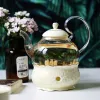 Sets Ceramic Teapot with Strainer Vintage Porcelain British Tea Pot and Cup Set Candle Heating Glass Coffee Mugs Home Decoration