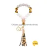 Favor de la fiesta Pulsera de cuentas SILE Hembra Caqueta Key Pendse Muñequera de goma Bangles Anillo de muñe