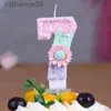 Kaarsen roze bloem verjaardag kaarsen kinderen verjaardagnummer kaarsen eerste verjaardagsmeisje feest taart toppers cadeau cake decoratie d240429