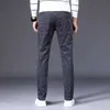 Men's Pants High quality mens plain casual pants 98% pure cotton elastic straight fit large size 40 42 6 pattern Q240429