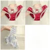 Women's Panties Sweet Girl Bow Decorative Underwear Oversized 95KG Triangle Sexy Lace Edge Transparent Mesh Briefs Trendy