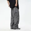Мужские брюки бренд текстура нейлон мужчина 2024 слегка морщинистый