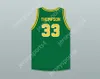 Niestandardowe imię Młodzież/Kids David Thompson 33 Crest High School Chargers Green Basketball Jersey 2 Top Sched S-6xl