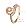 Pierścienie klastra moda Austria kryształowy pierścionek złoty kolor palec fale golfowe ślubne zaręczyny mikro utwardzanie cyrkonu sześcienne dla kobiet hurt