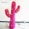 pianta di cactus gonfiabile personalizzata all'ingrosso Modello 3m altezza rosa soffiare cereus replica palloncini per decorazione per feste da giardino