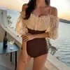 Sexy Off Plound Shouge One Piece Swimsuit Lady 2020 Monokini Half Elice Swimwear Женщины для купальственной ванной комнаты