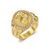 Bandringen roestvrijstalen titanium hiphop adelaar luxe zirkoon vergulde ring voor mannen paren vriendjes geschenken modieuze sieraden J240429