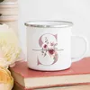 Tasses tasse personnalisée fleur de fleur initial name tasse personnalisée nom tea café chaud chocolate tasse maride femme mères cadeaux J240428