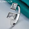 Band Rings Urmylady 925 Sterlsilver Double Sided Zircon Open Rfor Womens Wedding Party Charm utsökta smycken J240429