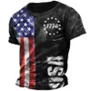 Retro American Flag Print T -shirt för män Summer Streetwear Oneck Löst korta ärm tees överdimensionerade tshirts europeiska storlek 3xl 240428