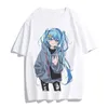 Magliette y2k harajuku cartone animato maglietta da donna carine da donna t-shirt anime kawaii grafica t-shirt estate moda maglietta a maniche corte bianca 2024l2404