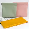 Storage Bags Snaps Closure PU Leather Makeup Pouch Multifunctional Organising Bag For Women Girls