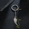 Keychains Schlüsselbund Feder Vintage Metal Engel Flügel Retro einzigartige Leichtmetallanhänger Key Ring Chain Charmring Keyring Grinktrinket Männer