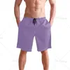 Shorts masculinos Pure Purple Beach Summer Swim Trunks Sports Running Bathing Suits com forro de malha e bolso