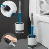 Définir la brosse de toilette rechargeable de détergent Set Wallmountned avec support Silicone TPR Brush pour les outils de nettoyage d'angle Accessoires de salle de bain