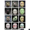 Party Masks Wholesale Masquerade Jason Voorhees Mask Friday den 13: e skräckfilmen Hockey Scary Halloween Costume Cosplay PL HomeFavo DhdSr