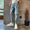 Heren jeans man cowboy broek zwarte slanke fit magere strakke pijp bijgesneden taps toelopende broek gewassen esthetisch casual winter xs baggy