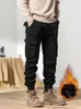 Men's Pants 2024 Multi-Pockets Winter Cargo Men Fleece Liner Thick Warm Slim Fit Joggers Streetwear Casual Cotton Thermal Trousers