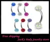 Joyería para el cuerpo de la ceja E10 50pcslot Mix 11 Color Shamballa Crystal Fake Cowerbow Bar Anillo de cejas de Ferido Fashion Piercing Jewelry1649827