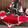 90x90cm Silk Scarf for Women Floral Print Headband Paris Shoulder Tote Bag Luggage Ribbon Head Wrap