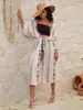 Saya de Praia fominino 2024 Summer Woman Dress Женские наряды пляжные прикрытия для женщин Up Sun Sproate Cardigan