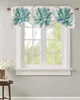 Curtain Vintage Succulents Window Living Room Kitchen Cabinet Tie-up Valance Rod Pocket