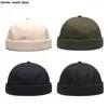 Beanie/Skull Caps Vintage Dome Hat Unisex Brimless Beanie Cap Solid Color Trend Yuppies Docker Hat Adjustable Winter Hat Bonnet Beanies d240429