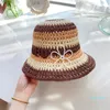 Rainbow Designer Designer Bucket Hat z ręcznie szydełkowanymi czapkami w stylu dopaminy z haftowanymi literami na modny wakacyjny kapelusz plażowy