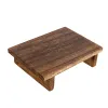 Set Vintage Holz Stiefhocker Mini Stand Anti Slip Schlafzimmer Badezimmer Wohnzimmer Küche für Erwachsene Kinder Paulownia Holz hohe Dichte