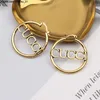 Großer Luxusschuh Gold Silber Hoop Ohrring für Frauen Frauen Orrous Girls Inlay Crystal Ohrohrschweiß Set Designer Schmuck Ohrring Valentinstag Geschenkverlobung