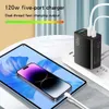120W Mobile Fast Charger Type-C PD + USB pour iPhone 15 Multi Port Charge Head