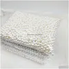 Pearl 2000/Lot Paket Kolye Bilezik İçin Küçük İnci Boncuklar 6mm Beyaz İmitasyon İncileri Mücevher Yapma DIY Gloos Damla Teslimat Dhwhl