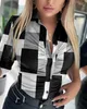 Kadın Tişört Seksi Tees Z7112 Sonbahar ve Kış Yeni Banliyö Uzun Kollu Polo Gömlek Kadın Artı Boyut Üstleri