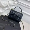 Brand Tote Bag Designer Sac Real Leather Aaa Quality Boy Messager Sac Messager Famous Brand Gold Chains Sac Hobo en peau d'agneau Crossbody Femme Pourse portefeuille LD2 # 88345 Black