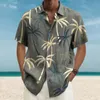 قمصان هاواي للرجال بأكمام قصيرة قمم جوز الهند Treeo Graphic 3d Shirt أزياء الشارع 5xl الصيف ملابس رجال بلوزة 240423