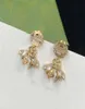 Boucles d'oreilles charm de la mode de luxe de luxe concepteur classique des strass de perle de perle de perle de la personnalité internet pop bran6928738