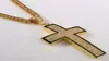 Large Bling Cross 3D Hip Hop Iced Out Religious Pendant Franco Chain 354quot Gold Silver Plated For Men Women Jewelry Fashion G6799776