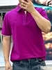 Mens Polos Summer Embroidered brunello Lapel cucinelli Short-sleeved Shirt Purple Blue White Green