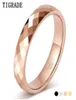 Tigrade 4 mm Mulaceted Tungstten Anneaux de mariage Rose Goldblackgold Engagement Band For Women Men Comfort Fit pour le couple 21123056991324681