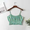 Женские брюки Boho Queens Women Green Green Floral Print наряды на рукавицах, рукавые вершины богемные створки завязывание 2 кусочки