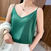 Tanks pour femmes Camis Fashion Silky Camisole Womens Inner avec un fond blanc en satin supérieur V-cou en V Fin Section D240427